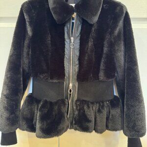 Rebecca Taylor Faux Fur Peplum Jacket